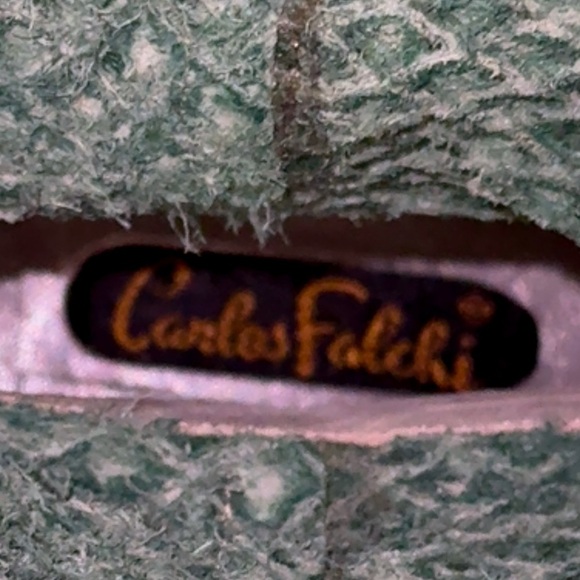 Carlos Falchi Mint Green Python Flat Boots - Picture 9 of 9